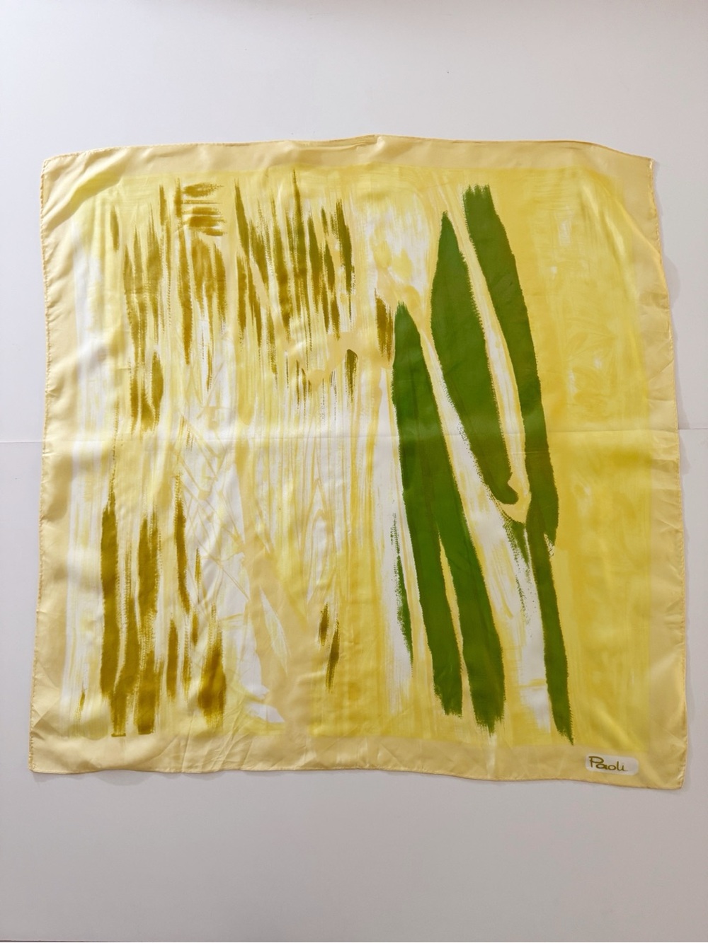 Vintage 1960s/70s Paoli Square Scarf Abstract Paint Stroke Mod Design